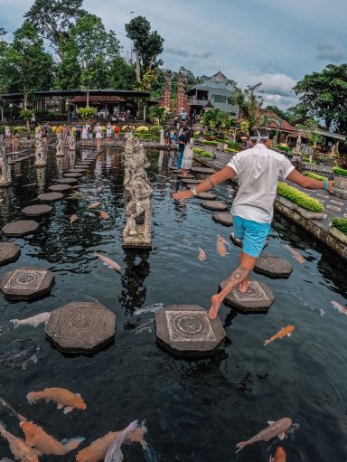 バリ島 - 息を呑むほど美しい水の宮殿！水と魚の楽園、ティルタ