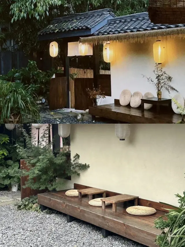 아미산 바오궈사! 프라이빗 온천을 즐길 수 있는 분위기 있는 작은 마당