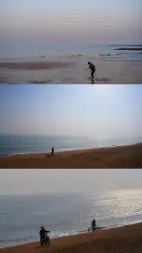 淡季週末日照看海