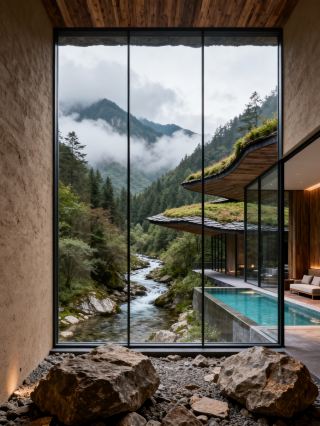 在商洛山谷裡住到了溶洞旁的院子，太意外了