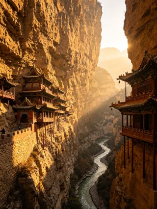 A breathtaking architectural marvel hidden in the Hanging Temple of Shanxi