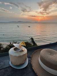 🇹🇭 觀看芭堤雅黃昏日落最佳位置🌅 一面無際大海景 清新cafe
