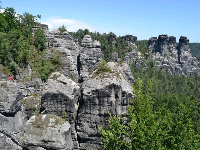 The beauty of the rocks formation at Rathen, Saxon Switzerland National Park