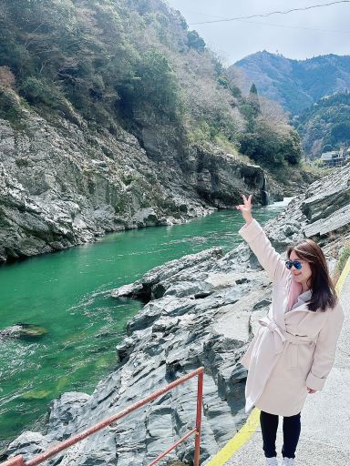 Miyoshi City, Tokushima Prefecture, Japan: A great place to experience the charm of the Oboke Gorge by taking a sightseeing boat tour.