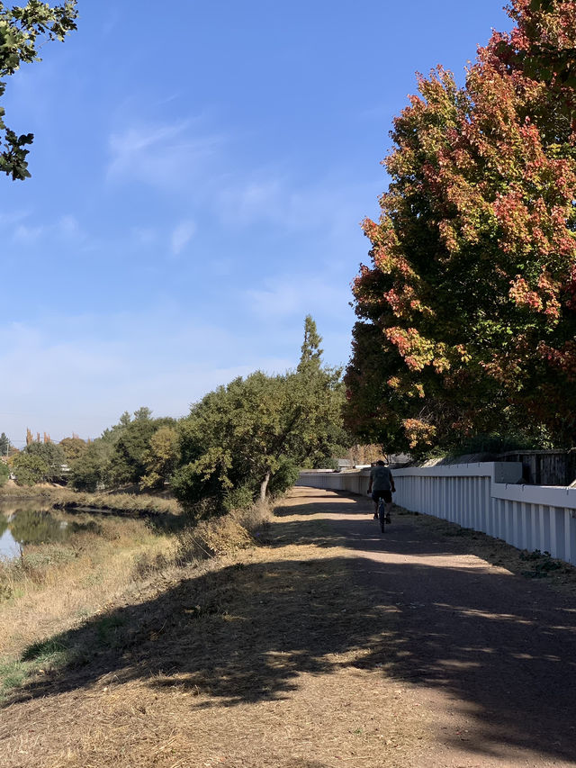 Riding on a Mountain Bike to explore Petaluma