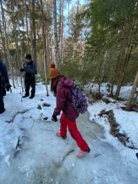 Deep into the winterland of snow in Nuuksio National Park, Finland! 🌿🏞️