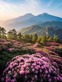 此時不同品種的杜鵑花競相開放