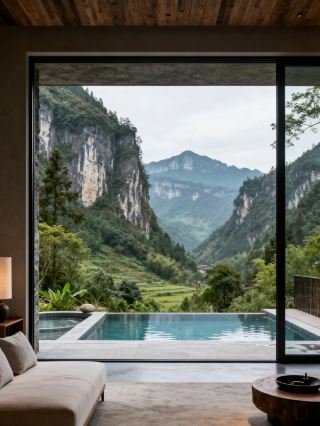 Staying at Yunfuli Hidden Lodge in Jiangkou, enjoying some oxygen.