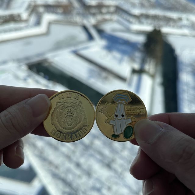 終於去到函館五稜郭塔😍好夢幻🥹雪景中五角星星