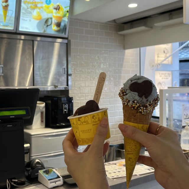 교토 기요미즈데라 안에 있는 스누피 아이스크림 맛집