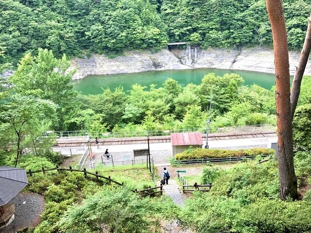 A train station on a cliff!