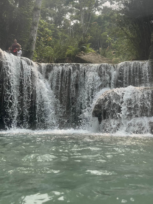 The bluest waterfall in Laos🩵