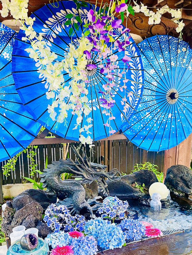 【紫陽花に変化‼️花手水で有名の法輪寺】