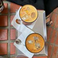 Kice food and cappucino