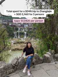 How much I spent for my 5D4N trip to Zhangjiajie? 