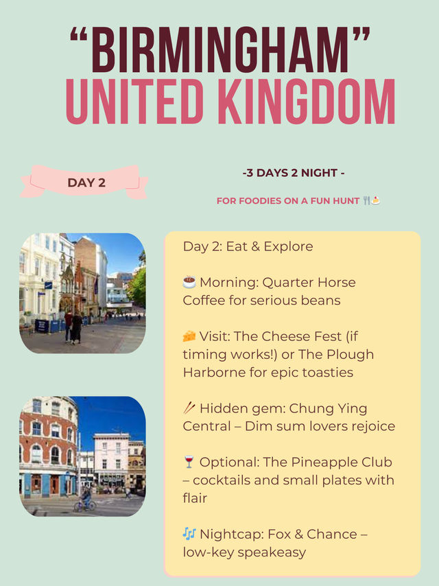 Birmingham 3-days itinerary -