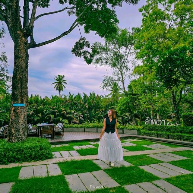 ที่พักติดริมคลอง บรรยากาศส่วนตัว อัมพวา
