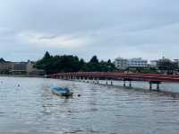 出会いの橋と呼ばれるパワースポット🫣⛩松島海岸に浮かぶ朱色の橋💓