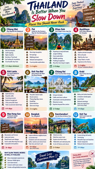 🇹🇭 Thailand Is Better When You Slow Down: Places You Should Never Rush 🌿🚂🏝️