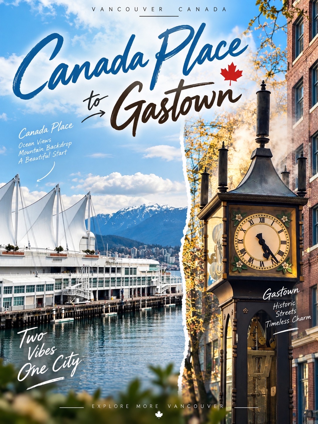 🇨🇦 Canada Place → Gastown

เดินจากวิวริมทะเล ไปเจอเสน่ห์ของเมืองเก่า

หนึ่งในวันที่ผมชอบที่สุดใน Vancouver คือวันที่ไม่ได้มีแพลนอะไรซับซ้อน แค่เดินเล่นจาก Canada Place แล้วค่อย ๆ เข้าไปทาง Gastown

เริ่มต้นด้วยวิวริมน้ำ ลมเย็น ๆ และเรือที่จอดอยู่ตรงหน้า ก่อนจะค่อย ๆ เปลี่ยนบรรยากาศเมื่อเดินเข้าสู่ย่านเมืองเก่า

🌊 Canada Place — จุดเริ่มต้นที่วิวสวยมาก

Canada Place เป็นจุดที่เหมาะกับการเริ่มต้นวัน เพราะมองออกไปเห็นทั้งอ่าว เรือ และภูเขาที่อยู่ไกลออกไป

ผมชอบเดินเลียบ Waterfront มากกว่าการรีบไปถ่ายรูปกับแลนด์มาร์ก เพราะระหว่างทางมีมุมให้หยุดดูเมืองอยู่เรื่อย ๆ

ยิ่งถ้าเป็นวันที่ฟ้าเปิด Vancouver จะดูสวยแบบเรียบ ๆ แต่มีพลังมาก

🏘️ Gastown — เมืองเปลี่ยนอารมณ์ทันที

จาก Canada Place เดินต่อมาไม่นานก็เข้าสู่ Gastown

จากวิวริมทะเลและตึกสมัยใหม่ ค่อย ๆ เปลี่ยนเป็นถนนปูหิน อาคารอิฐ และบรรยากาศคลาสสิกของ Vancouver

สิ่งที่ผมชอบคือ ไม่ต้องมีจุดหมายชัดเจนก็เดินสนุก

เดินไปตามถนน แวะดูร้านเล็ก ๆ ถ่ายรูปตามมุมตึก แล้วปล่อยให้บรรยากาศของย่านพาเราไปเรื่อย ๆ

แน่นอนว่าจุดที่ต้องแวะคือ Gastown Steam Clock 🕰️ แต่สำหรับผม สิ่งที่น่าสนใจกว่านาฬิกาคือบรรยากาศโดยรอบ เพราะแต่ละถนนให้ความรู้สึกแตกต่างกัน

🚶♂️ เส้นทางนี้เหมาะกับการเดินมาก

ถ้ามา Vancouver ครั้งแรก ผมแนะนำให้ลองจับสองสถานที่นี้ไว้ในช่วงเดียวกัน

Canada Place → Waterfront → Gastown

ไม่ต้องนั่งรถต่อหลายรอบ และระยะทางกำลังดีสำหรับการเดินเล่น ถ่ายรูป และแวะร้านระหว่างทาง

เป็นเส้นทางที่ทำให้ได้เห็น Vancouver หลายอารมณ์ในเวลาไม่กี่ชั่วโมง — จากเมืองริมทะเล ไปจนถึงย่านประวัติศาสตร์

สำหรับผม นี่คือ Vancouver ในแบบที่ชอบที่สุด
ไม่ต้องรีบเที่ยว แค่เดินไปเรื่อย ๆ ก็เจอเรื่องให้จำตลอดทาง 🇨🇦

ภาพถ่ายจากต้นฉบับที่ถ่ายด้วยตัวเอง

#CanadaPlace #Gastown #Vancouver #Canada #VancouverTravel #TravelMoments #เที่ยวแคนาดา #เที่ยวVancouver #ส่วนลดไม่พึ่งดวง