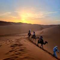 Sunset View of the Sahar Desert in Morocco