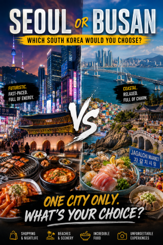 🌆Seoul or Busan🌊: which South Korea would you choose?