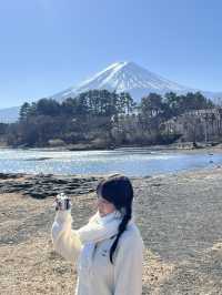 日本富士山河口湖必去地點大池公園景美超靜謐湖水雪山相映成趣