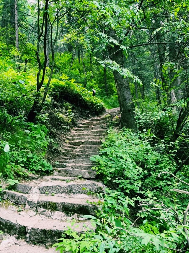 高山峻嶺中挺拔的一座雄峰，恰似一尊巨人手擎利劍直插雲霄