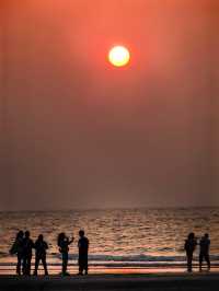 北海絕美日落觀賞地!石螺口海灘的晚霞浪漫哭了