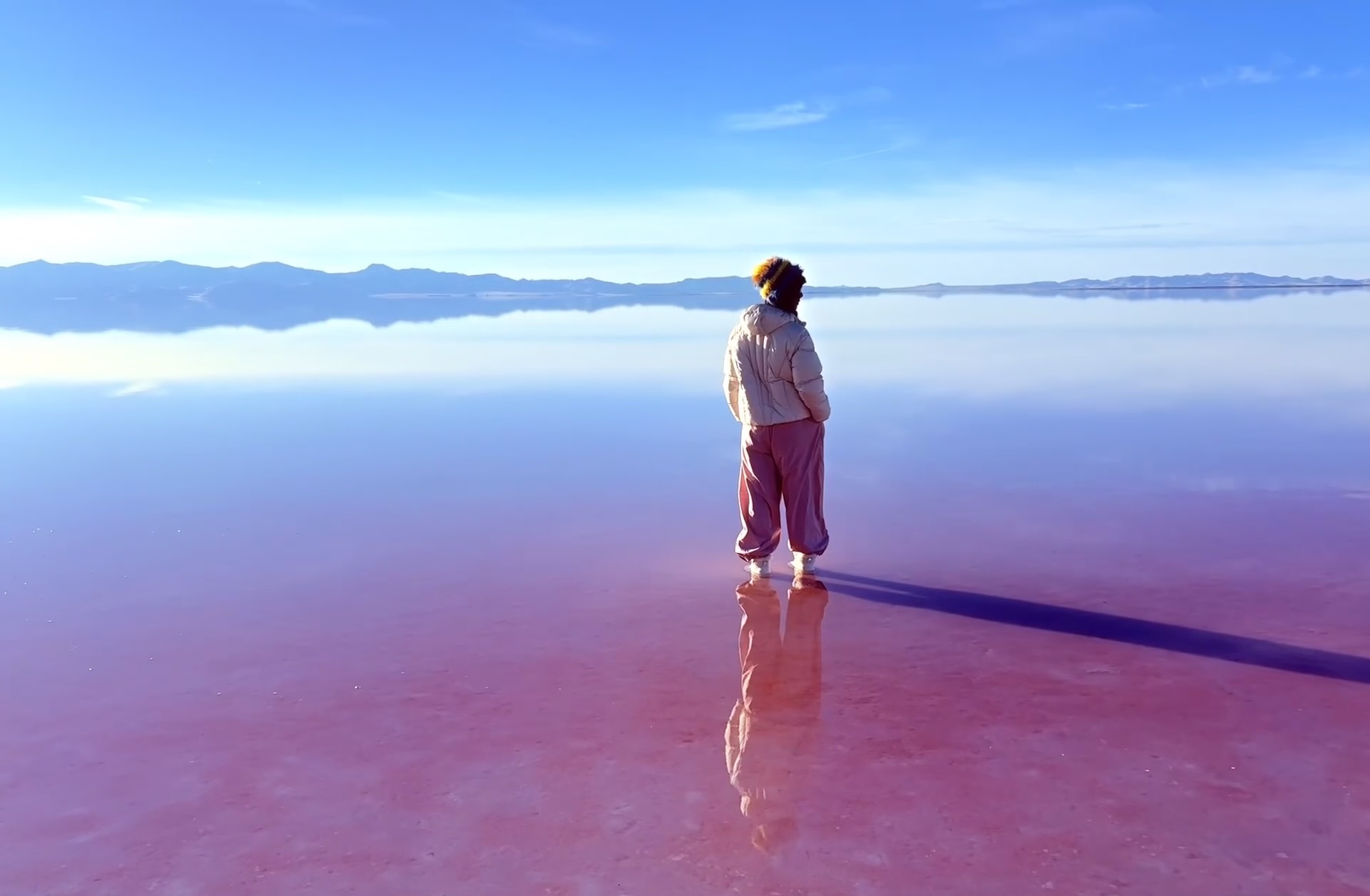 Pink Salt Lake Sky Mirror