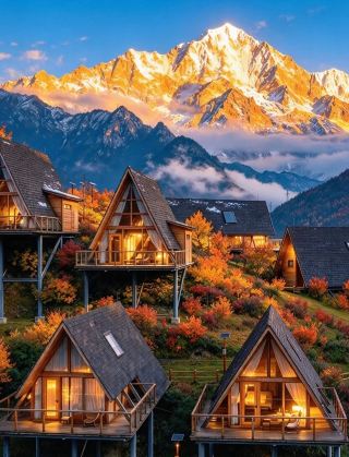 Lupakan Swiss! Tersembunyi di Kabupaten Lixian, Sichuan Barat, terdapat pondok-pondok di tengah hutan, sebuah permata tersembunyi di musim gugur.