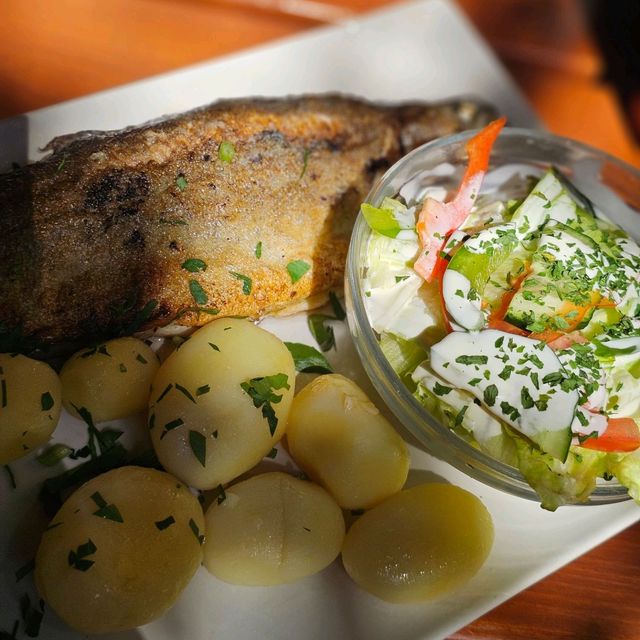 [オーストリア]湖畔でたべるオーストリア料理[Schirmbar Hallstatt]