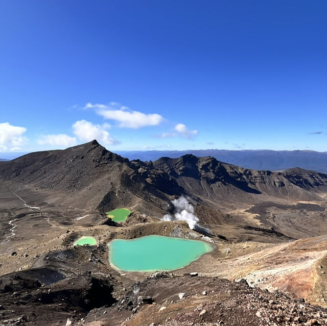 Tongariro alpine crossing amidst volcanoes - New Zealand