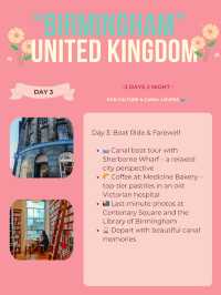 Birmingham 3-days itinerary 📍