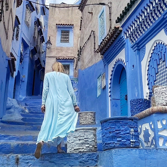 💙北アフリカの神秘の地🇲🇦モロッコの青い街🩵霊的なエネルギーに染め