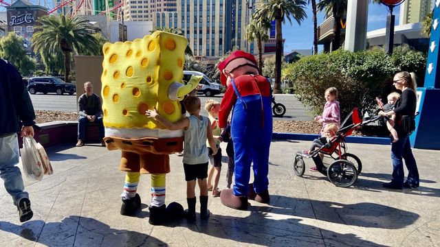 Walk along the Las Vegas Boulevard.