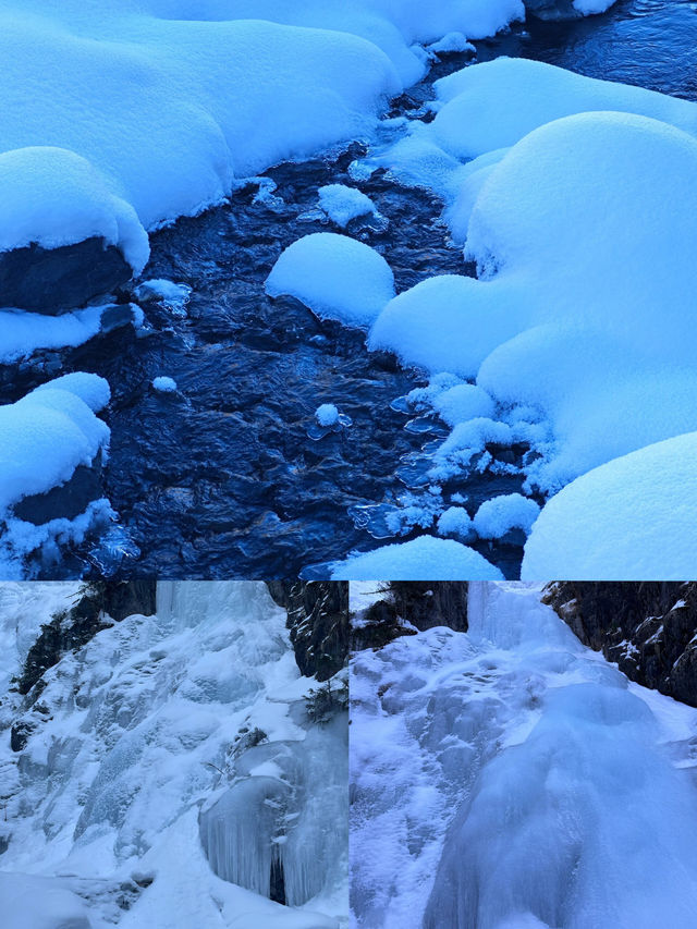 藍冰瀑布絕美雪景