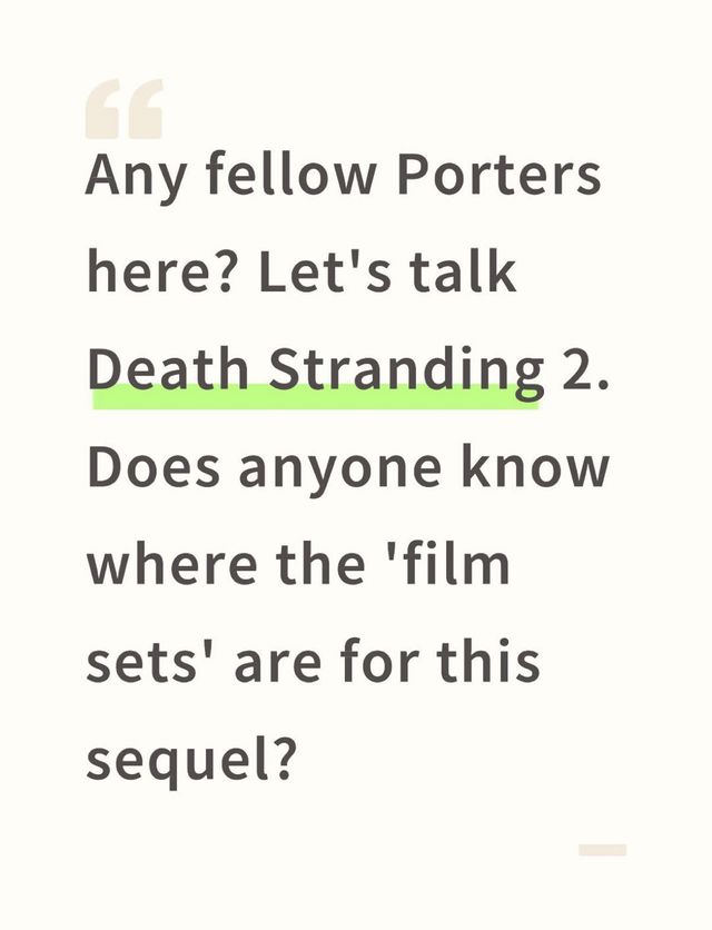 Death Stranding 2 Film Sets