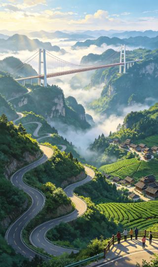 아이자이 대교 4일 3박｜8,000위안 가벼운 럭셔리 샹시 여행, 구름 위의 대교와 묘족 마을의 불빛을 만나다   총예산 8,000위안, 여유롭고 세련된 라이트 럭셔리 컨셉