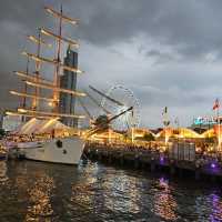 Evening at Chao Phraya River with Malls