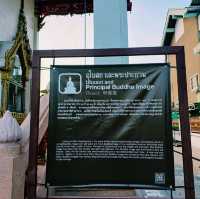 泰國曼谷具有特色的曆史古跡寺廟景點:Wat Pradittharam (Wat Mon)，巨大金色臥佛，適合拍照📸打卡。