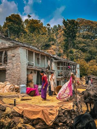 Golden Hour Vibes at Bajura’s Revamped Traditional Homes 🌄🐄