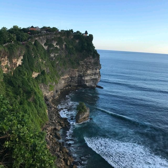 Beautiful temple overlooking deep blue sea