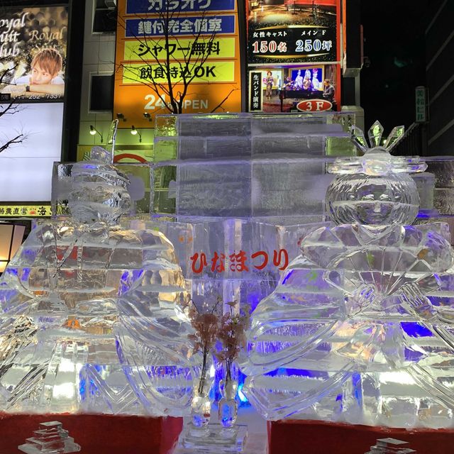 札幌　札幌観光　2023さっぽろ雪まつり　すすきの会場の氷像が芸術だった！