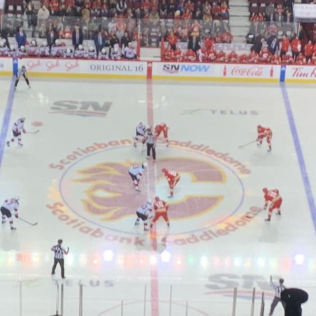 Spent a night at Scotia Saddledome for watching ice hockey