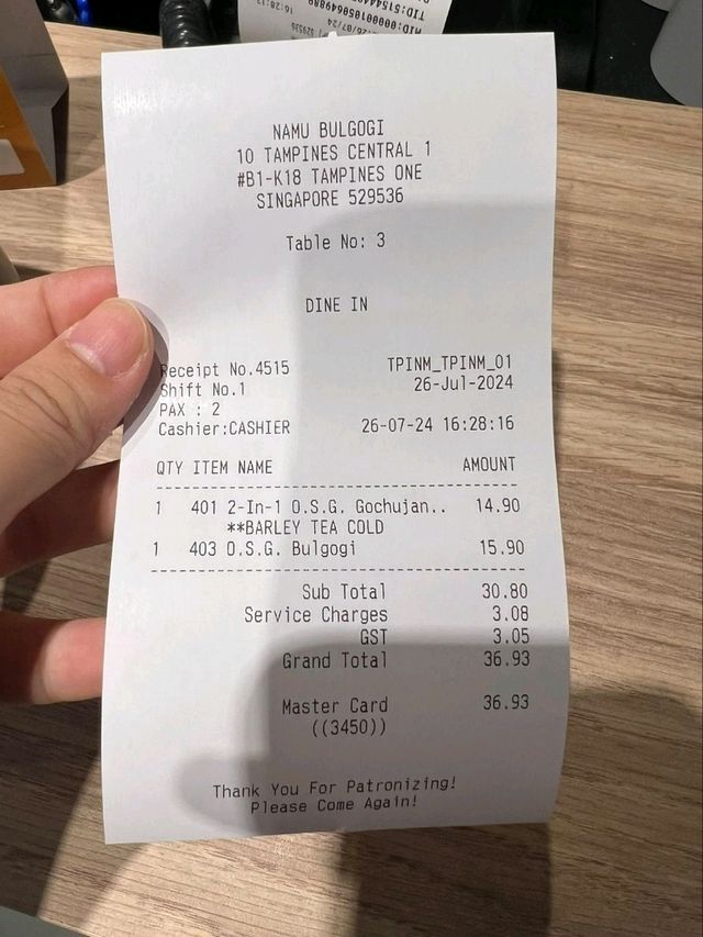 Namu Bulgogi at Tampines 1
