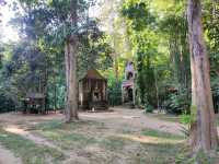 พามาวัดร่มรื่นริมน้ำตกในอำเภอเชียงแสน
