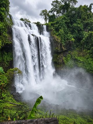 🌿 Tad Yeang Waterfall, Southern Laos: Enjoy nature and a relaxing atmosphere.

This was another memorable stop on our Southern Laos trip. 💚 The beautiful waterfall is surrounded by lush greenery. The sound of the falling water and the mist are refreshing. It's perfect for a leisurely stroll, taking photos, and spending time in nature without rushing.

After exploring, we stopped for a meal at a restaurant near the waterfall. We rested, recharged, and enjoyed the simple meal amidst nature, making the trip even more relaxing. 🍽️🌳

📌 We recommend wearing comfortable, well-fitting shoes as some parts of the path are wet and slippery. Also, allow extra time for enjoying the scenery.

#TadYeangWaterfall #SouthernLaos #LaosTravel #NatureTravel #Tripcom
