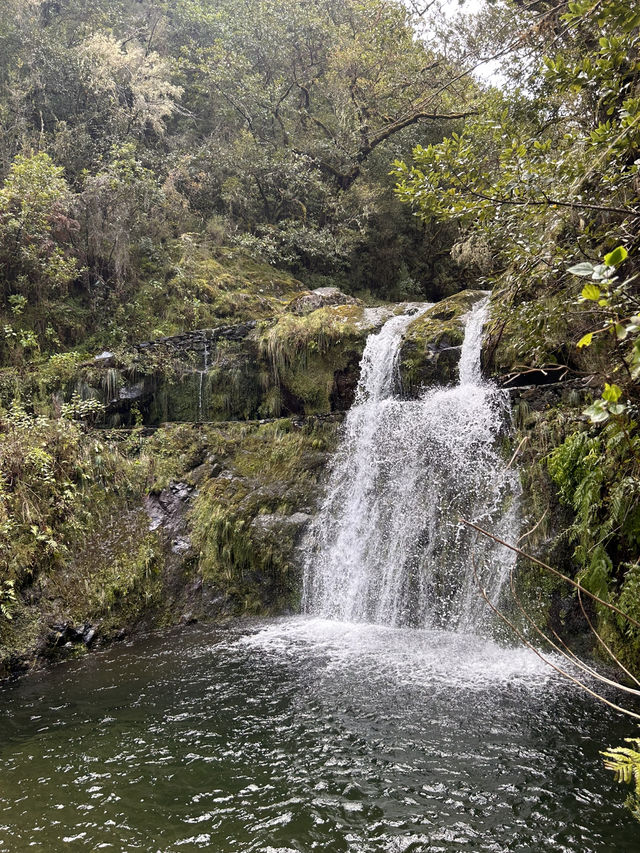 Crossing a waterfall 