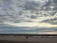 Beautiful scene of Blackpool north beach side